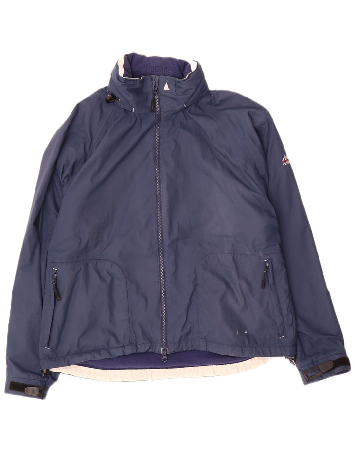 Musto Veste coupe-vent graphique pour femme UK 16 Large Bleu marine Polyuréthane