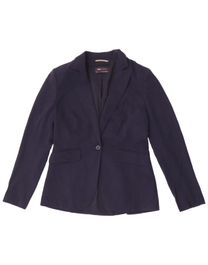Marks & Spencer Veste blazer à 1 bouton pour femme UK 10 Small Bleu marine