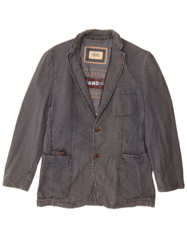 CAMEL ACTIVE Veste Blazer 2 Boutons Homme IT 48 Bleu Moyen à Carreaux Coton