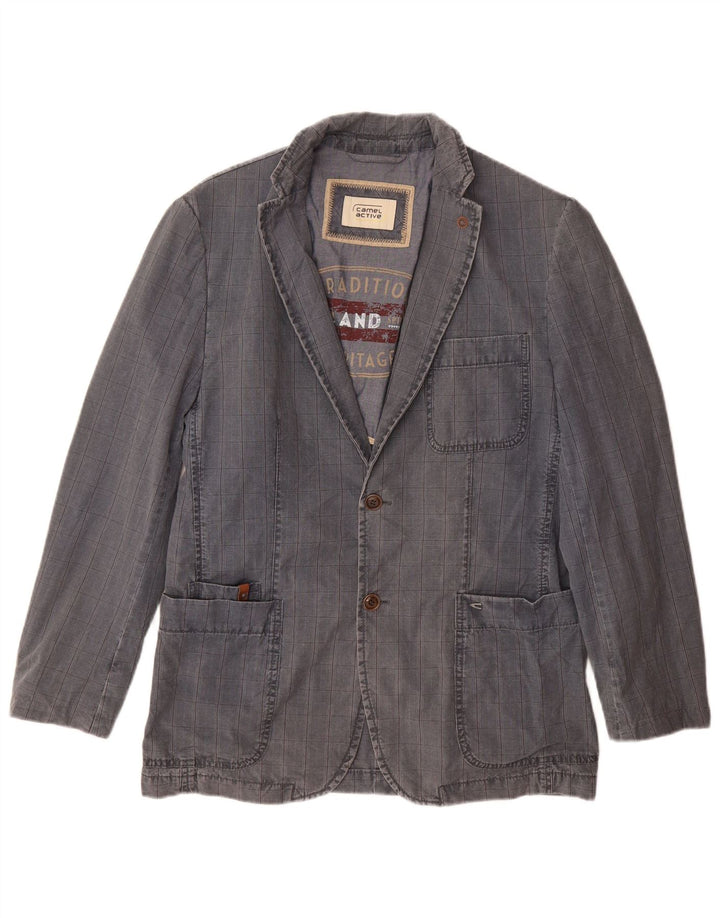CAMEL ACTIVE Veste Blazer 2 Boutons Homme IT 48 Bleu Moyen à Carreaux Coton