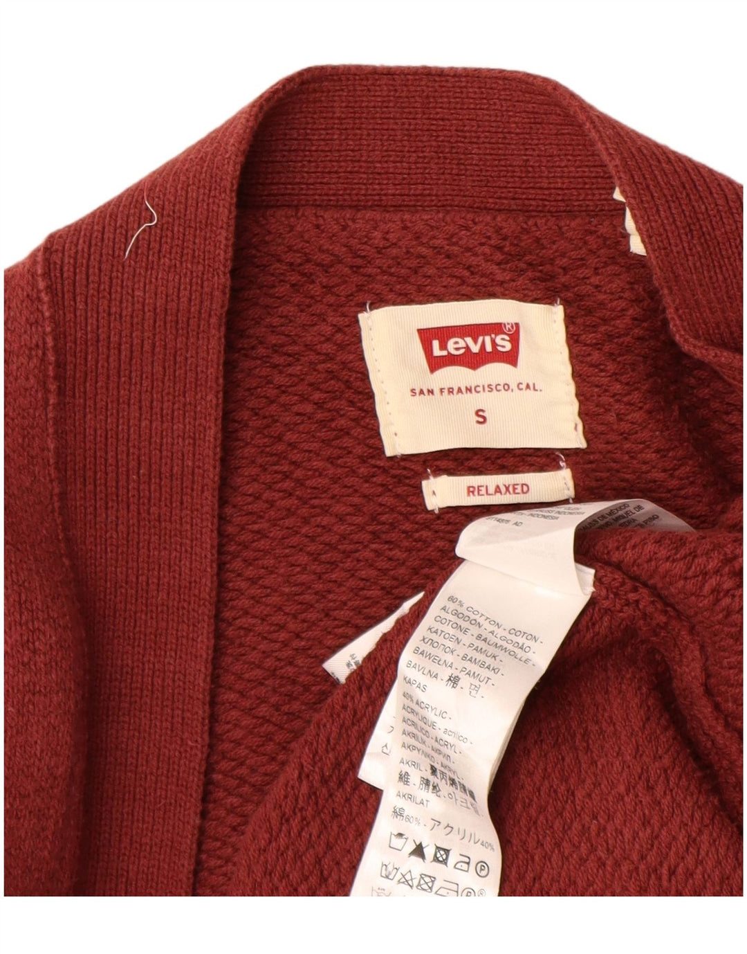LEVI'S Cardigan surdimensionné pour homme, coupe décontractée, petit, rayé marron