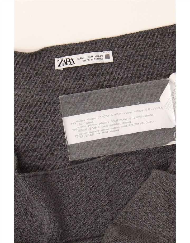 Zara Robe fourreau sans manches pour femme UK 42 Gris moyen Viscose