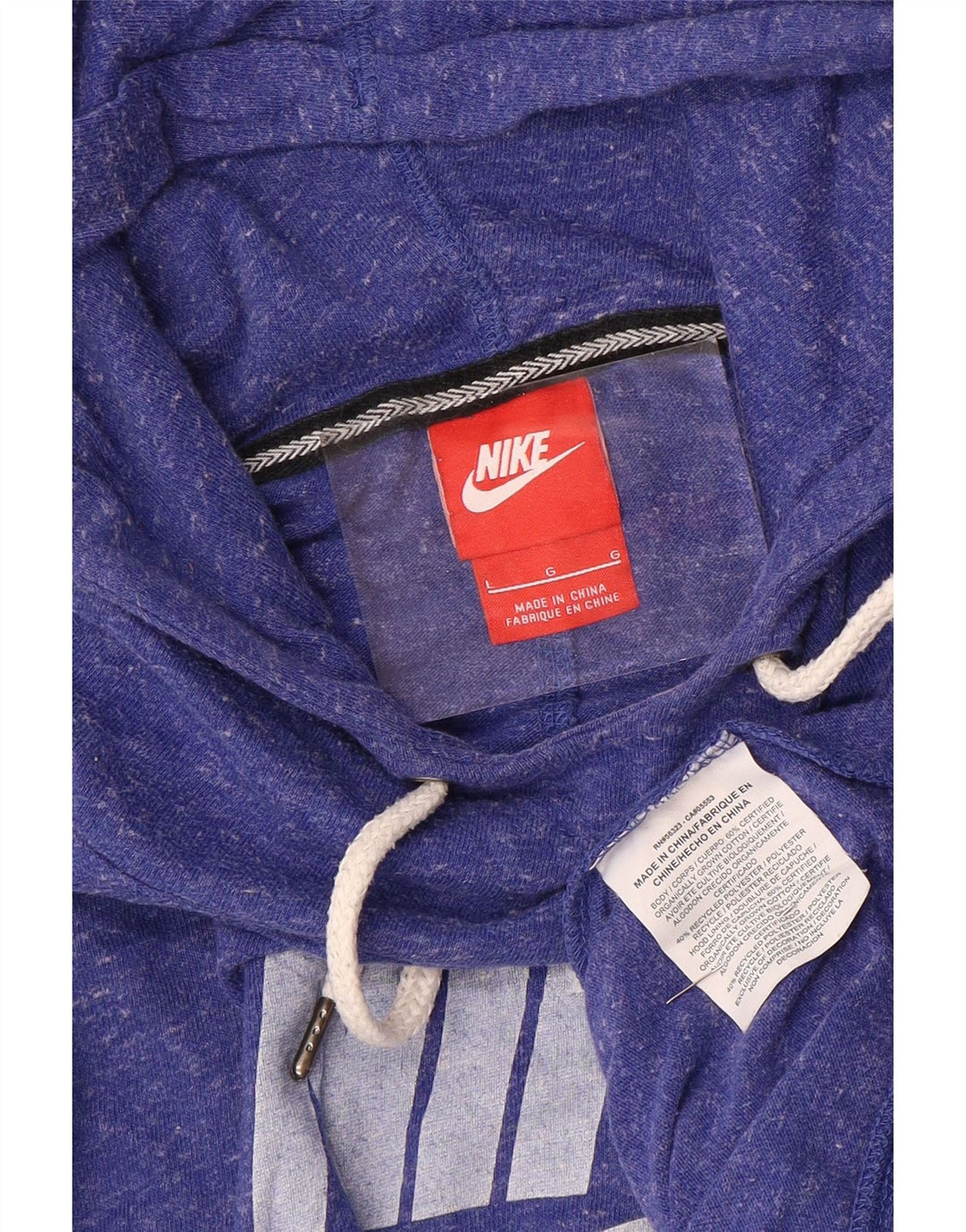 NIKE Pull à capuche graphique pour femme UK 16 Grand polyester moucheté violet