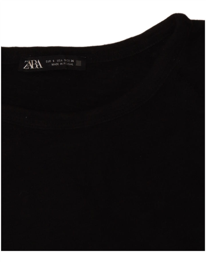 Zara Haut à manches 3/4 pour femme UK 10 Small Noir