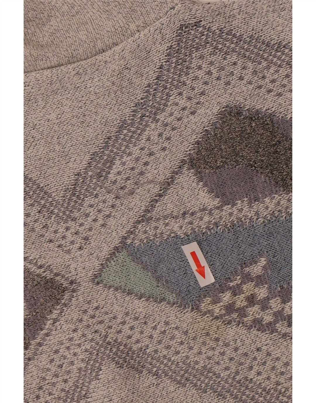vintage Mens Regular Fit Crew Neck Jumper Pull Grand Gris Argyle/Diamant
