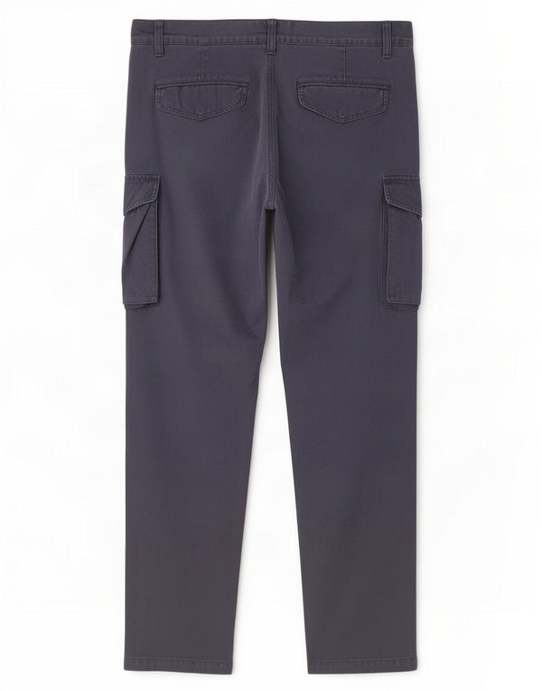 Benetton Pantalon Cargo Slim Homme IT 54 2XL W38 L32 Bleu Marine Coton