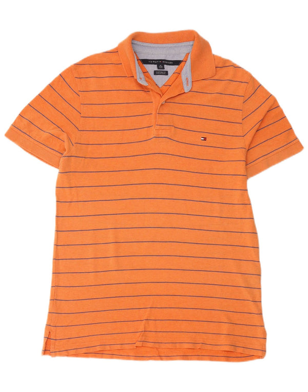 Tommy Hilfiger Polo sur mesure pour homme XS en coton rayé orange