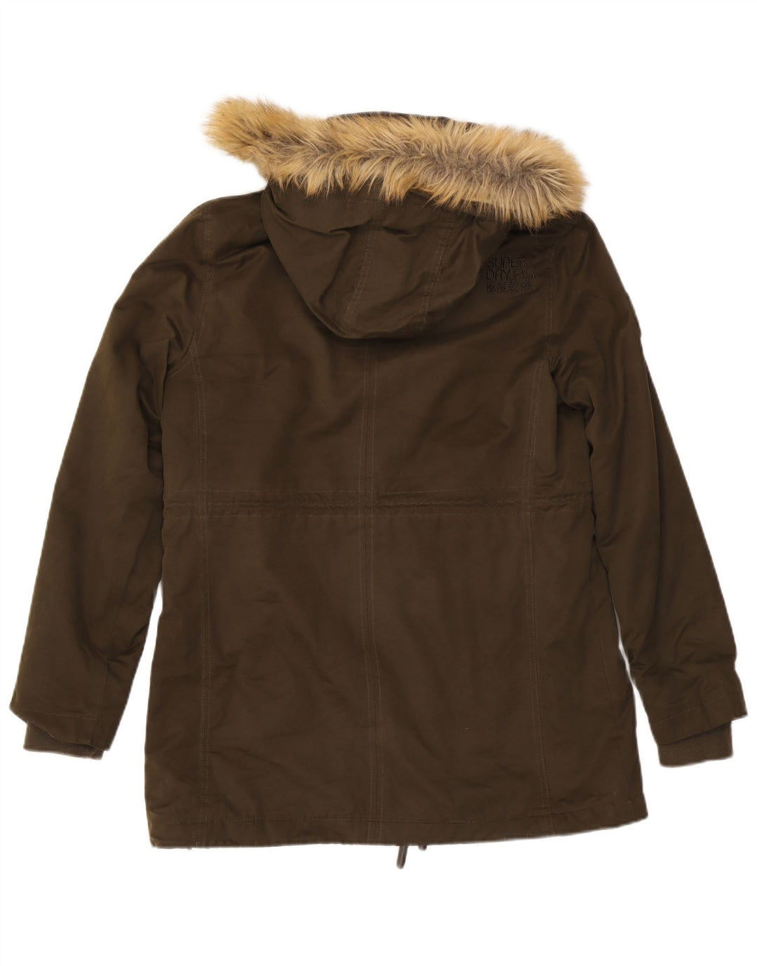 SUPERDRY Parka à capuche pour femme UK 18 XL Kaki Polyester