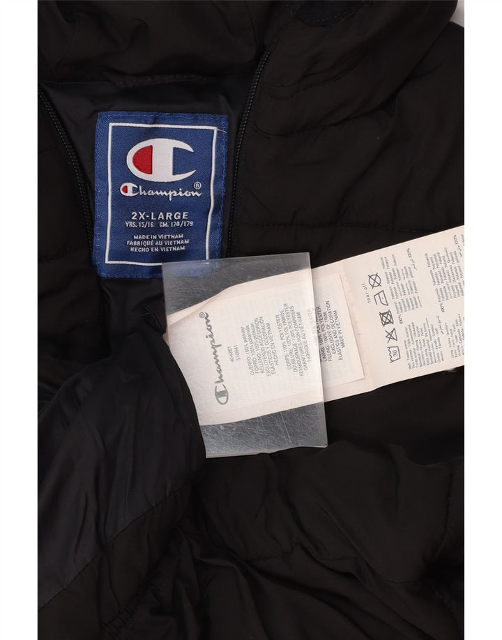 CHAMPION Veste matelassée à capuche graphique pour garçon 15-16 ans 2XL Noir