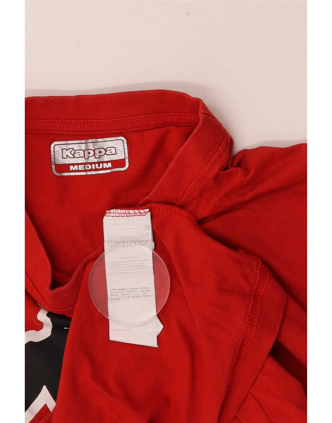 Kappa T-shirt à manches courtes pour homme en coton rouge moyen