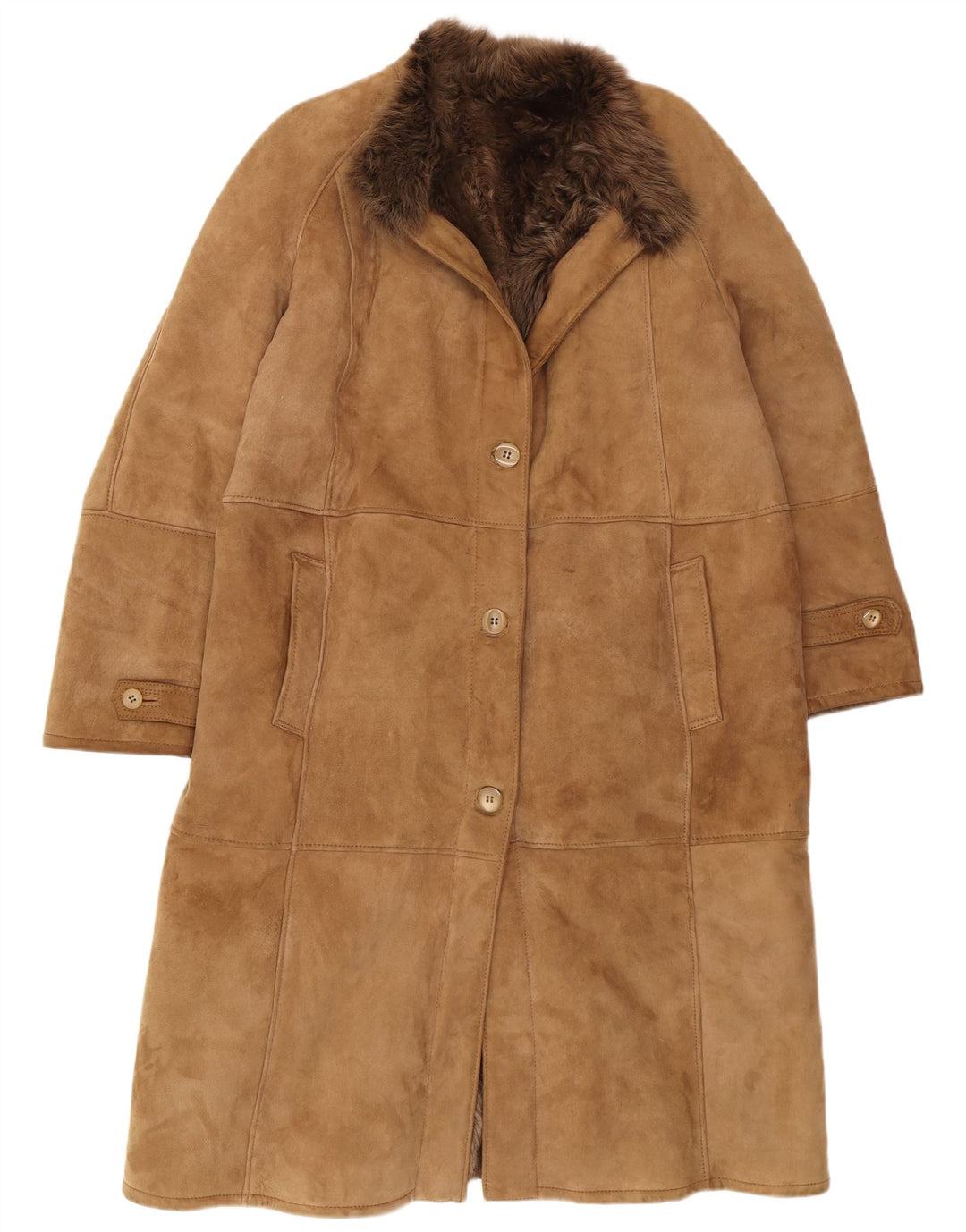 Shearling Manteau en peau de mouton pour femme IT 48 XL Marron Shearling