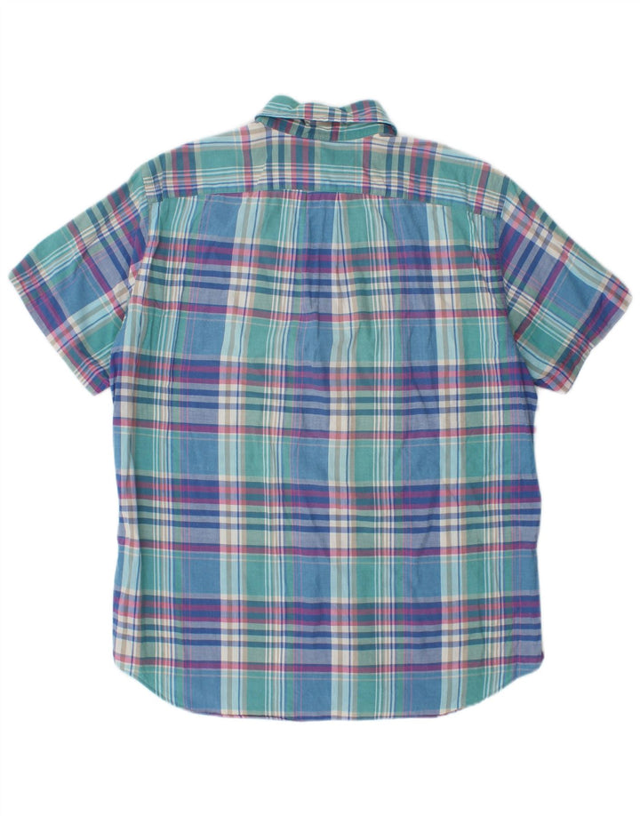 J. Crew Chemise à Manches Courtes Homme Bleu Moyen Coton à Carreaux