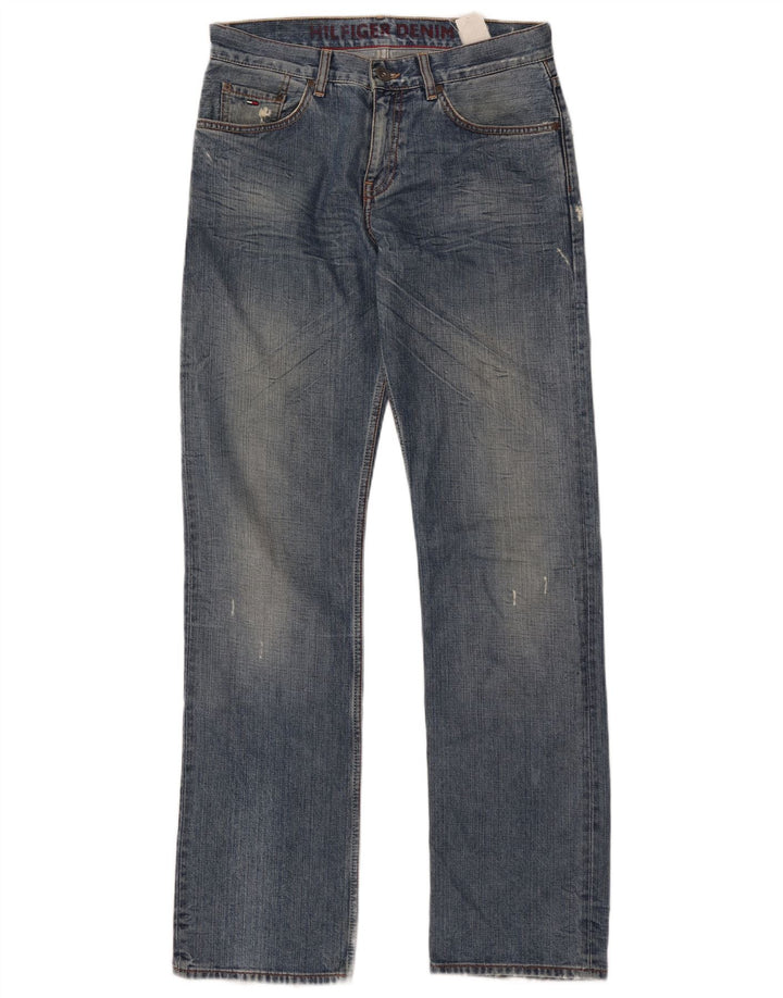 Tommy Hilfiger Jean droit vieilli pour homme W32 L35 Bleu