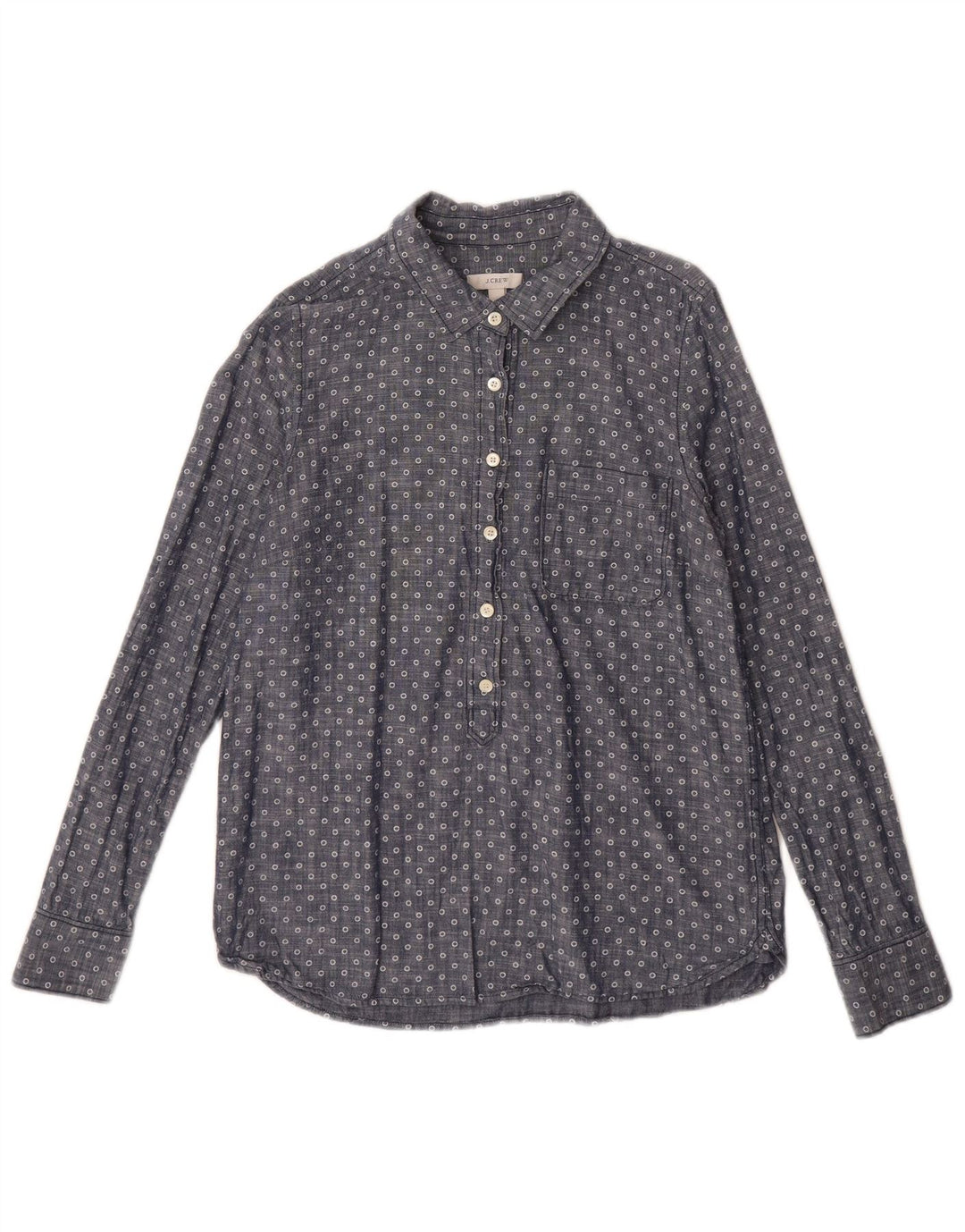 J. CREW Chemise pull pour femme US 6 Bleu moyen à pois