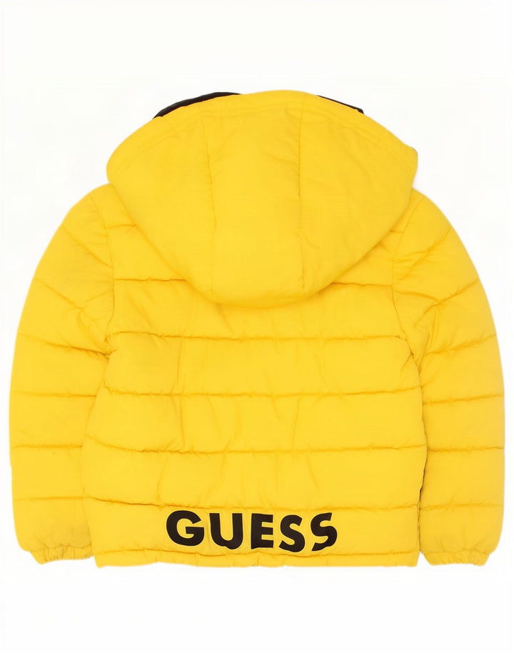 Guess Veste matelassée à capuche graphique pour garçons 3-4 ans jaune polyester