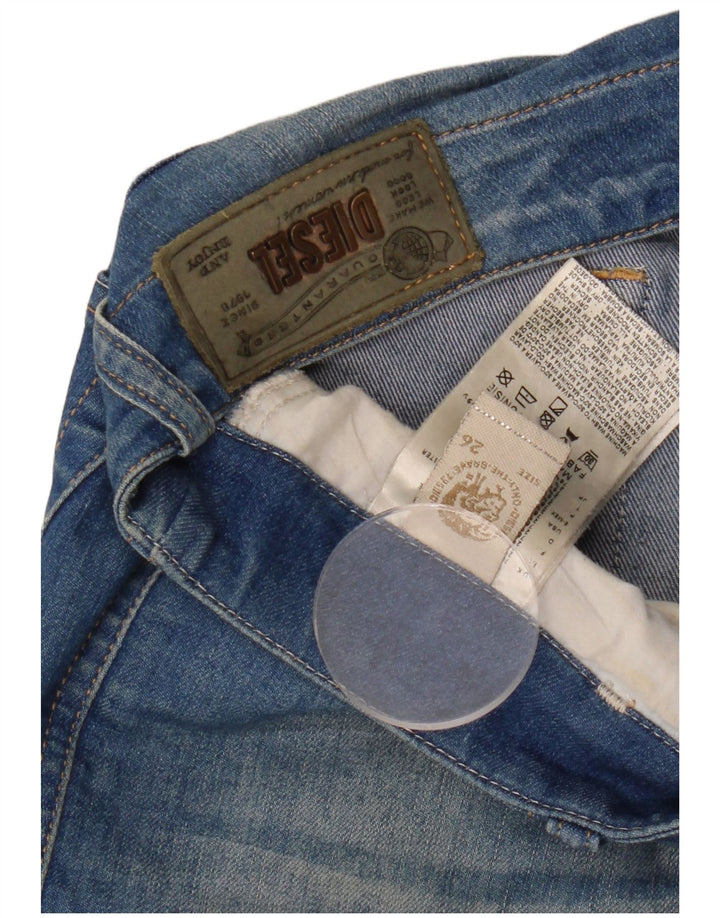 DIESEL Femme Grupee Super Skinny Jeans W26 L33 Bleu Coton