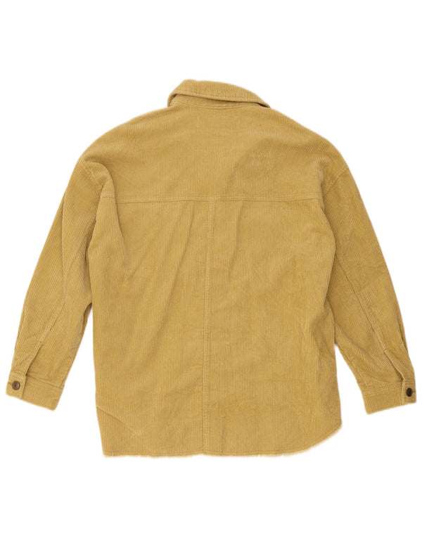 Zara Chemise surdimensionnée en velours côtelé pour femme UK 10 Petit coton jaune