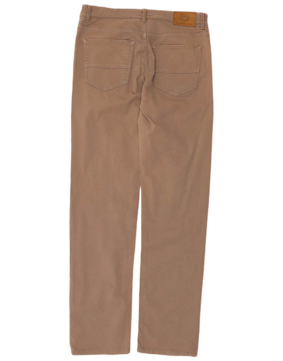 Trussardi Pantalon décontracté droit W35 L33 Beige Polyester