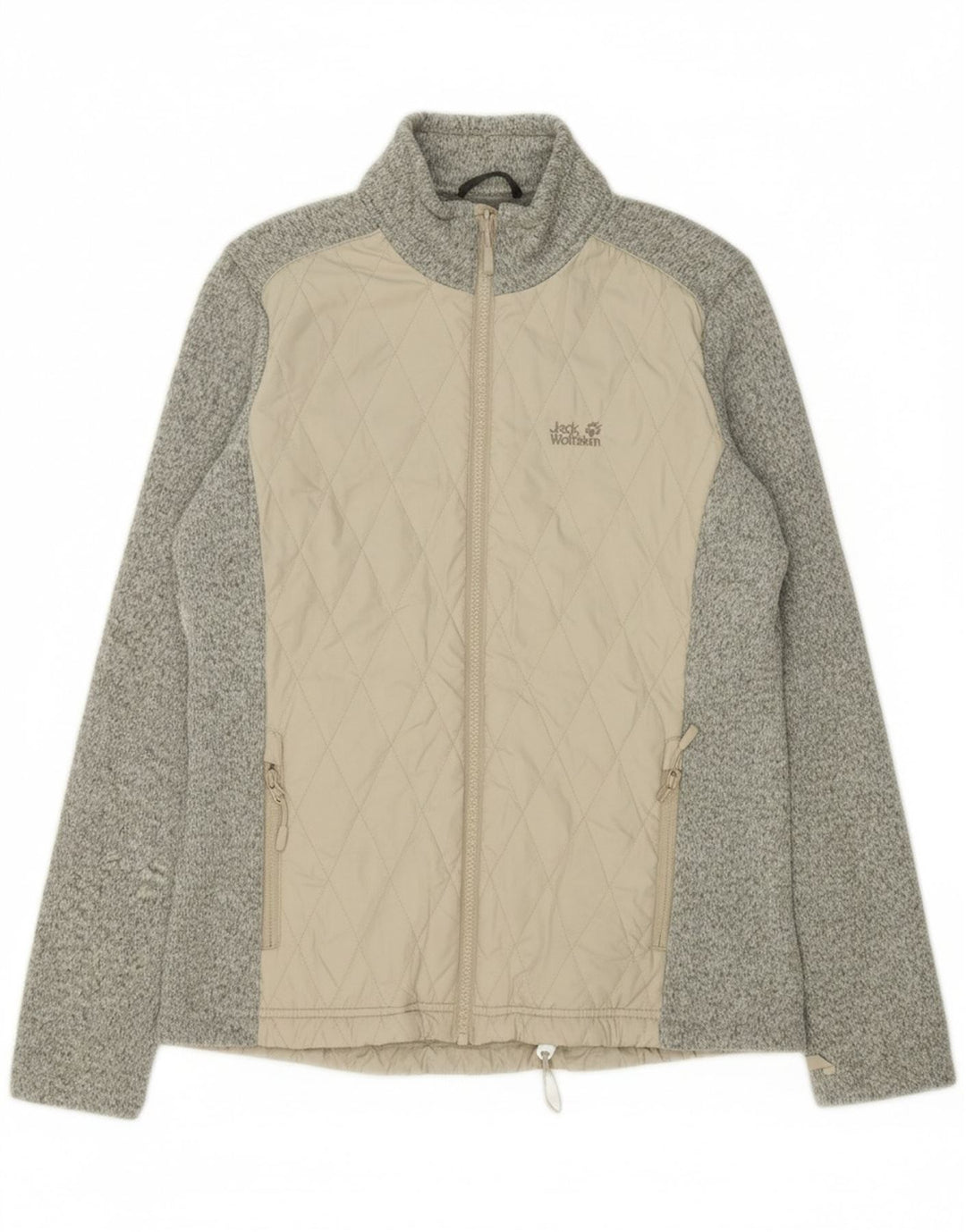 JACK WOLFSKIN Womens Tracksuit Top Jacket UK 14/16 Large Grey Colourblock Vintage Jack Wolfskin and Second-Hand Jack Wolfskin from Messina Hembry 