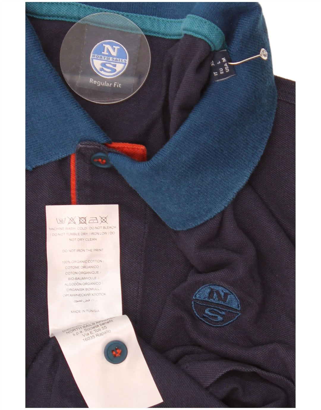 North Sails Polo à Manches Longues Homme Bleu Marine Colorblock