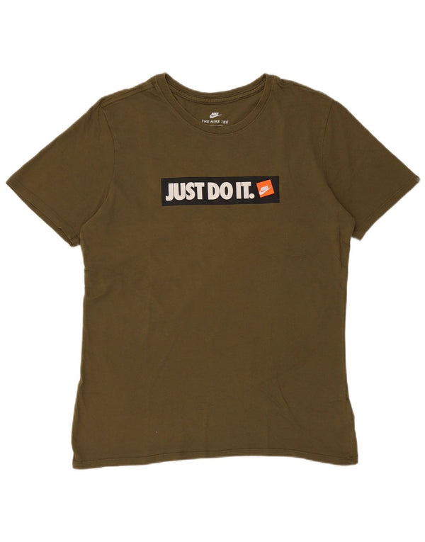 Nike T-shirt graphique pour homme en coton kaki moyen