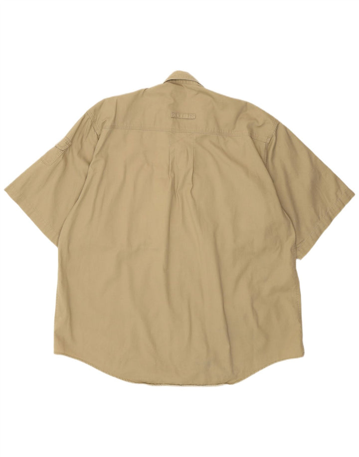 vintage Chemise à manches courtes pour hommes XL Coton Beige