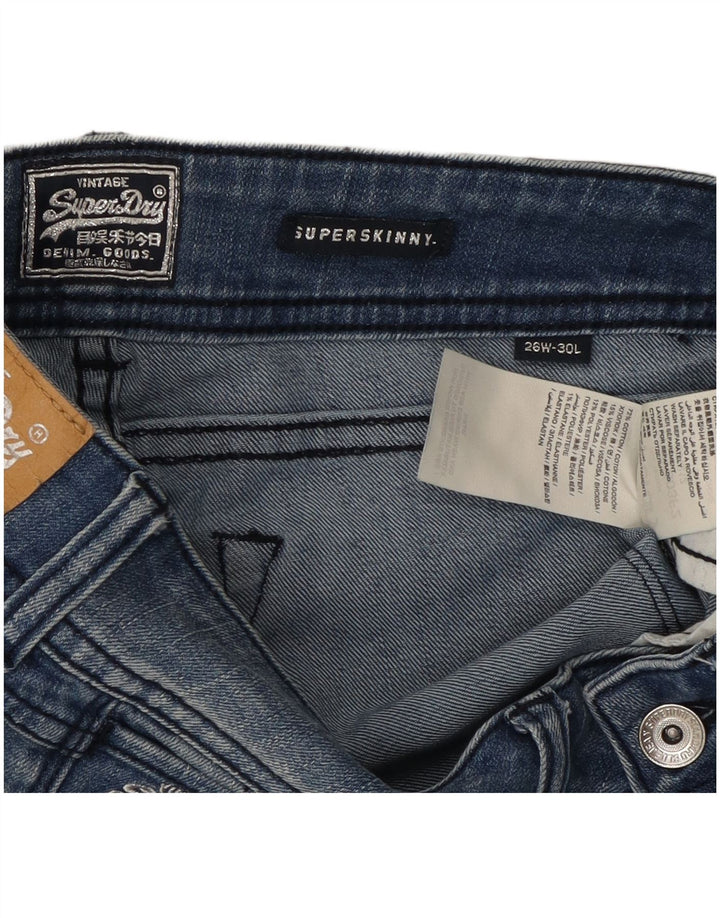 SUPERDRY Jean Super Skinny Femme W26 L30 Bleu Coton