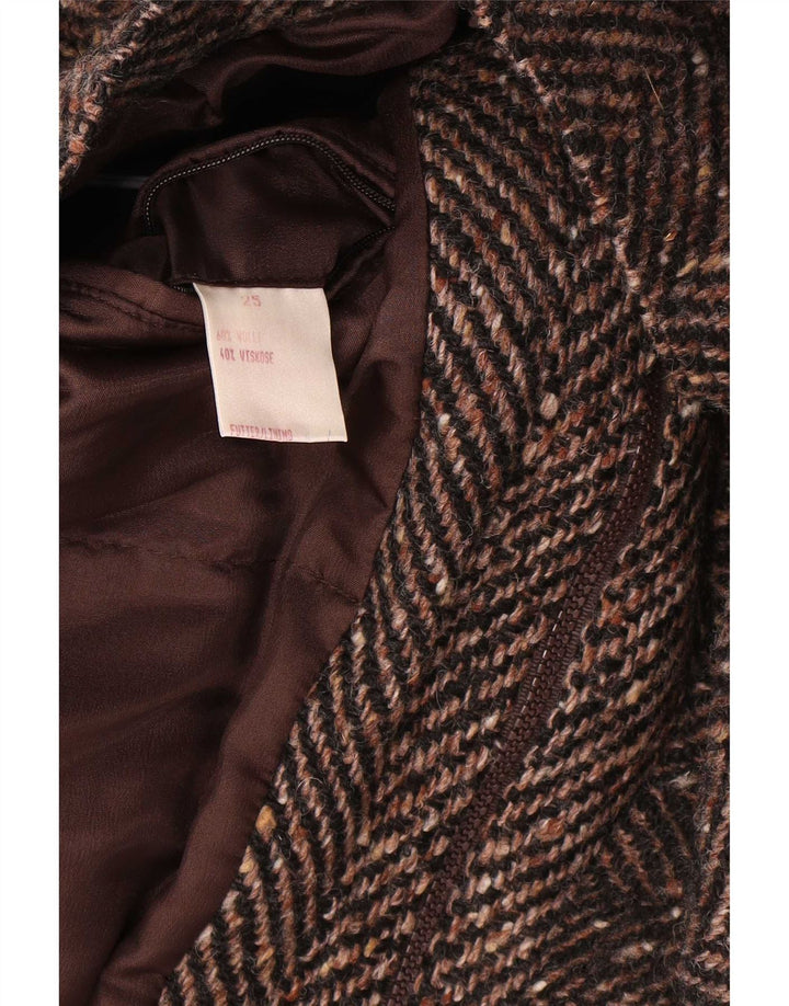 Veste coupe-vent Bomber Vintage pour hommes UK 42 XL laine à chevrons marron