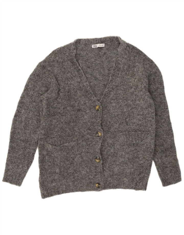Zara Cardigan surdimensionné pour femme UK 10 Petit Gris