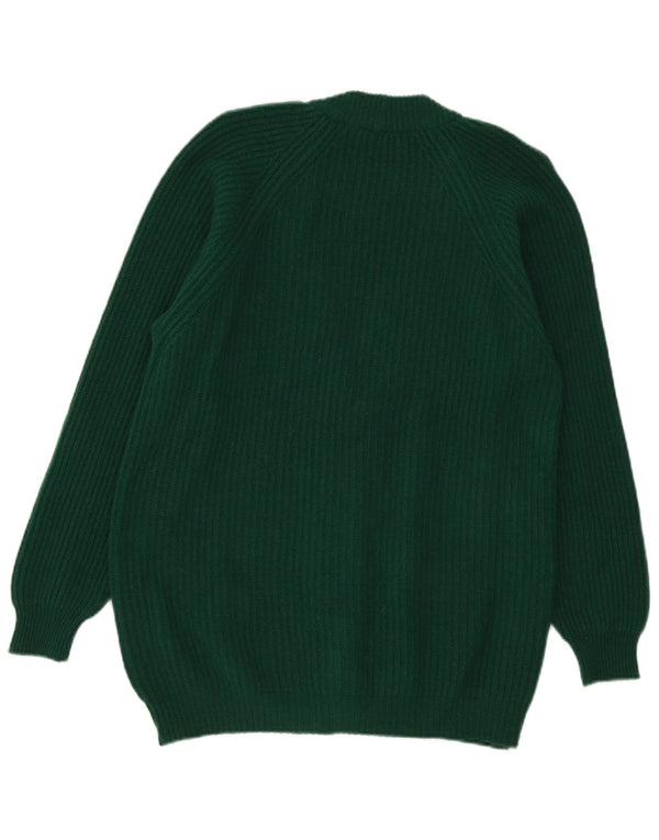 vintage Femme Cardigan Pull UK 16 Grande Laine Verte
