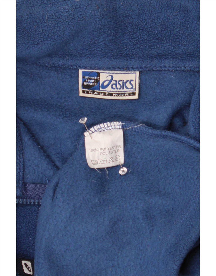 Asics Pull polaire à col zippé pour homme Grand bleu marine Polyester