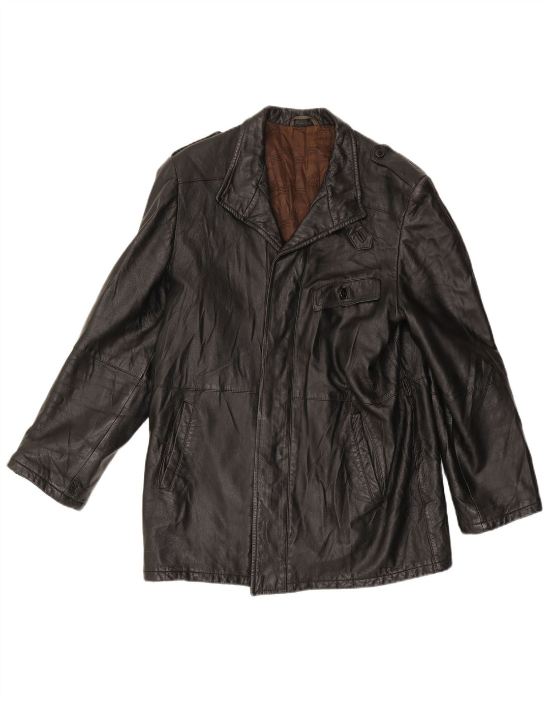 ANFOR Veste en Cuir Homme IT 48 Moyen Noir