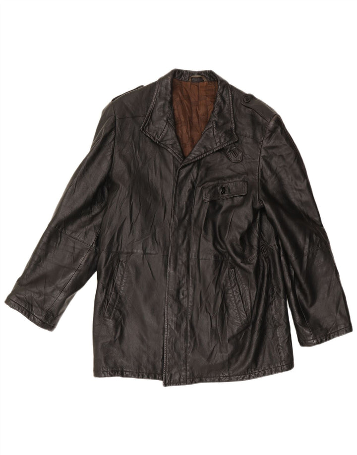 ANFOR Veste en Cuir Homme IT 48 Moyen Noir