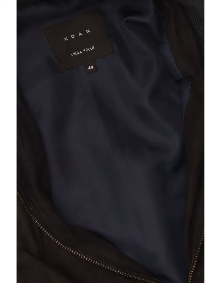 Koan Veste militaire en daim pour femme IT 44 Cuir noir moyen