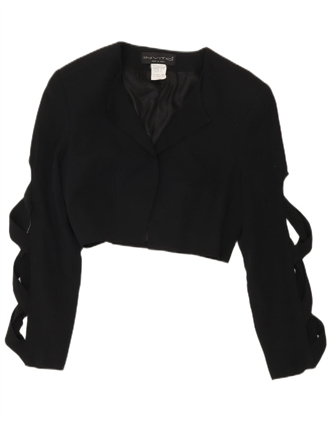 Veste Boléro Femme Vintage IT 44 Acétate Noir Moyen