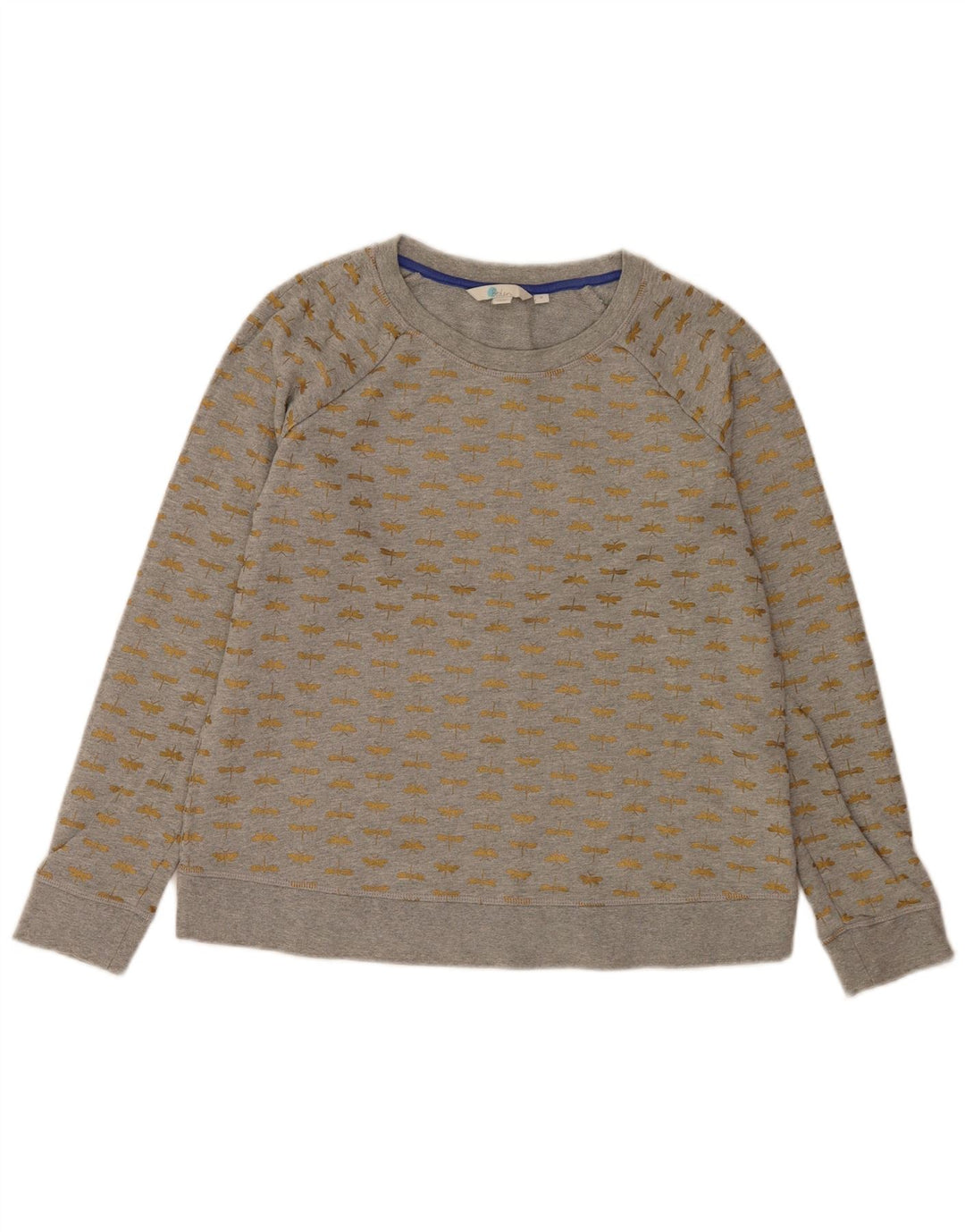 Boden Womens Abstract Pattern Sweatshirt Jumper UK 44 Gris Moyen Coton