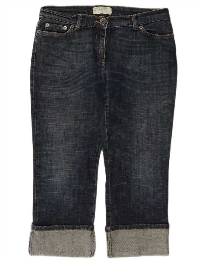 BENETTON Jean Capri Femme W28 L21 Bleu