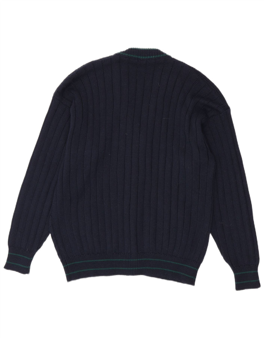 vintage Homme Cardigan Pull Bleu Marine Moyen