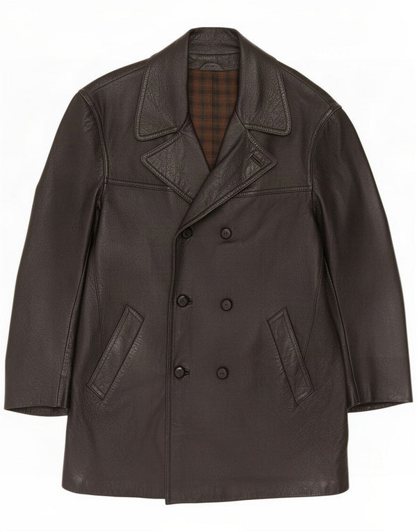 Vintage Veste en cuir pour homme UK 40 Large Noir