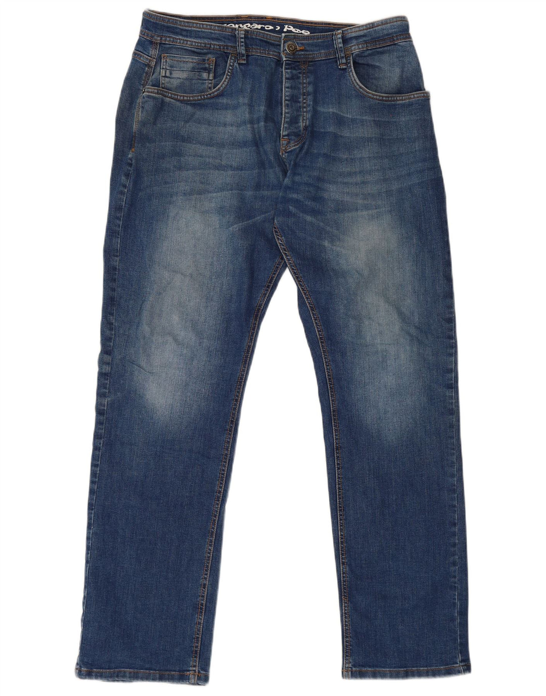 Kangaroo Poo Jean droit homme W36 L32 bleu coton