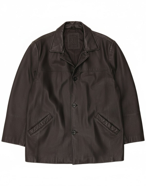 veste en cuir homme vintage UK 40 Grand cuir noir