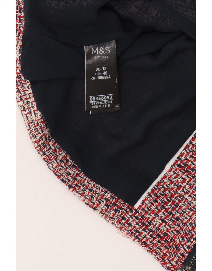 Marks & Spencer Veste blazer courte pour femme UK 12 Coton moucheté rouge moyen