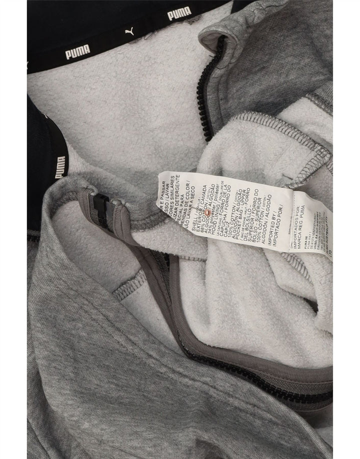 PUMA Sweat à capuche zippé graphique pour garçon 9-10 ans Gris Coton