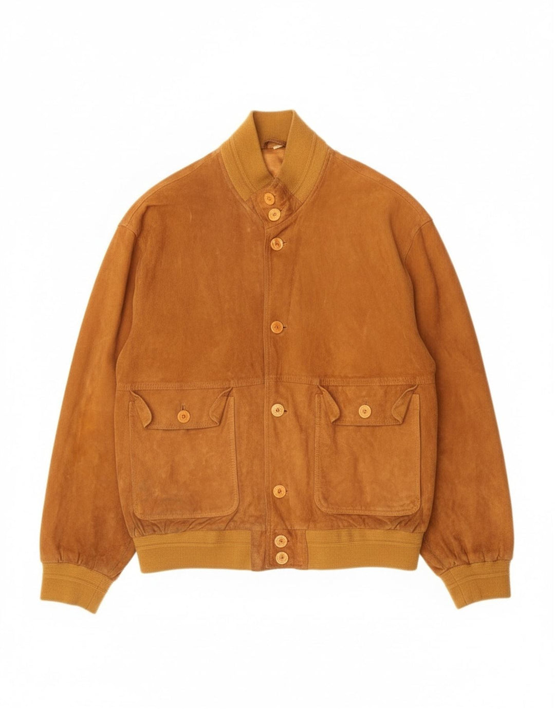 vintage Mens Suede Bomber Jacket IT 50 Grand Cuir Beige