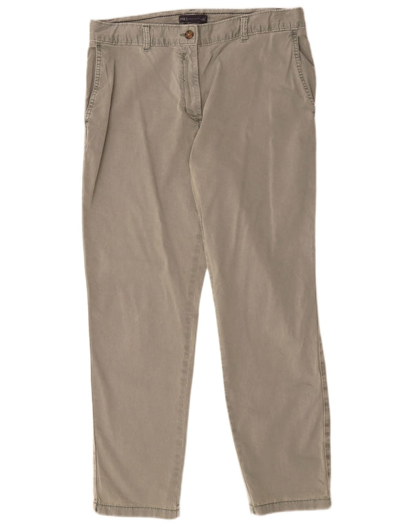 Marks & Spencer Pantalon chino taille haute pour femme UK 14 Large W34 L28 Kaki