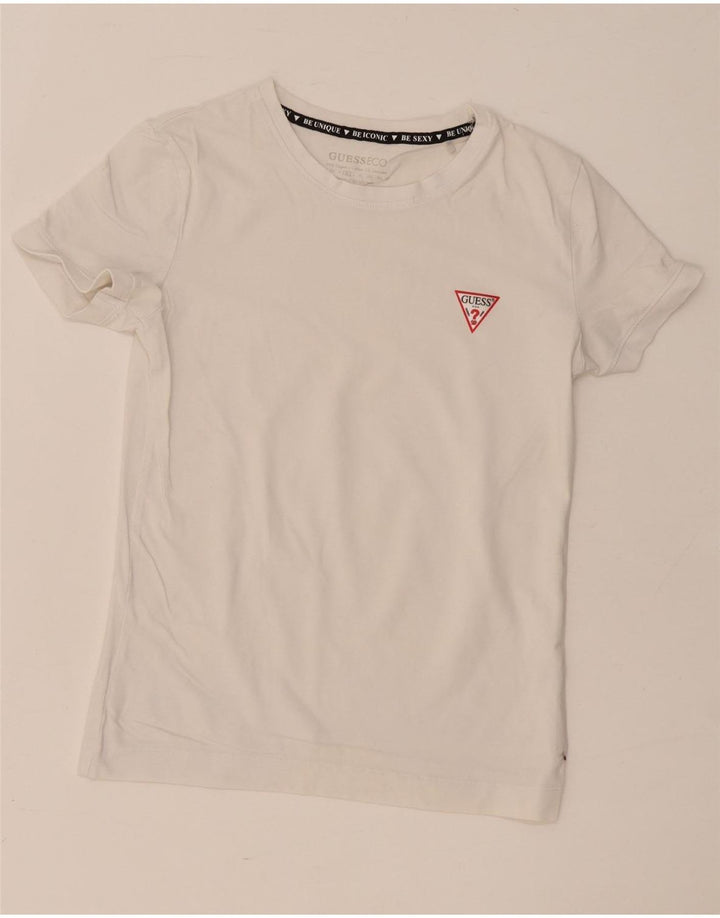 Guess T-Shirt Femme UK 12 Moyen Blanc