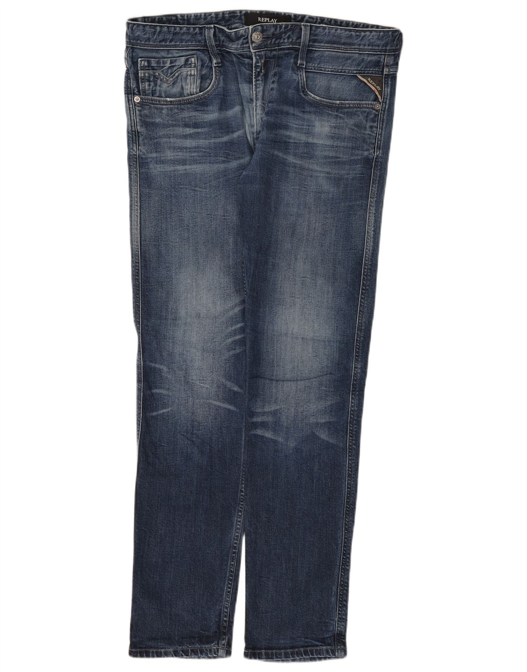 Replay Jean Slim Femme W34 L32 Bleu Coton