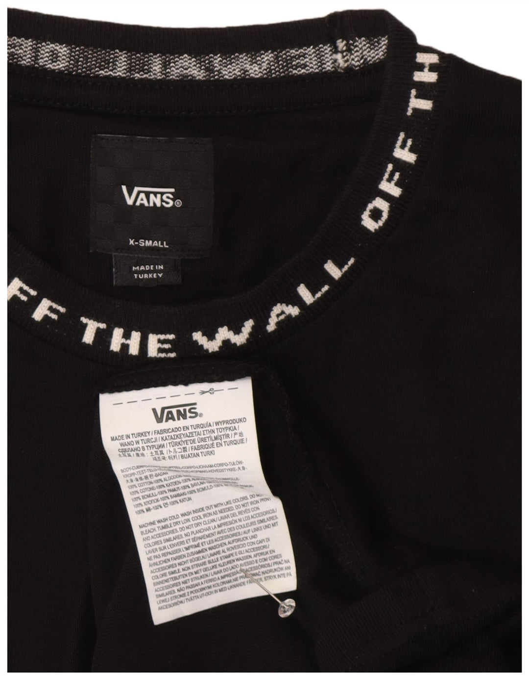 Vans Mens Graphic T-Shirt Top XS Noir Coton