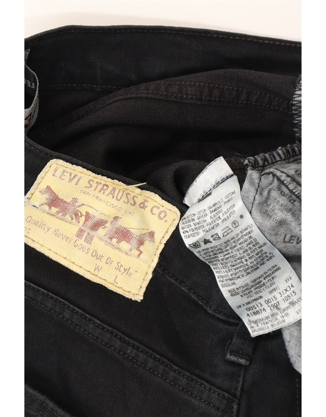 LEVI'S Jean Skinny 513 Homme W31 L26 Noir Coton