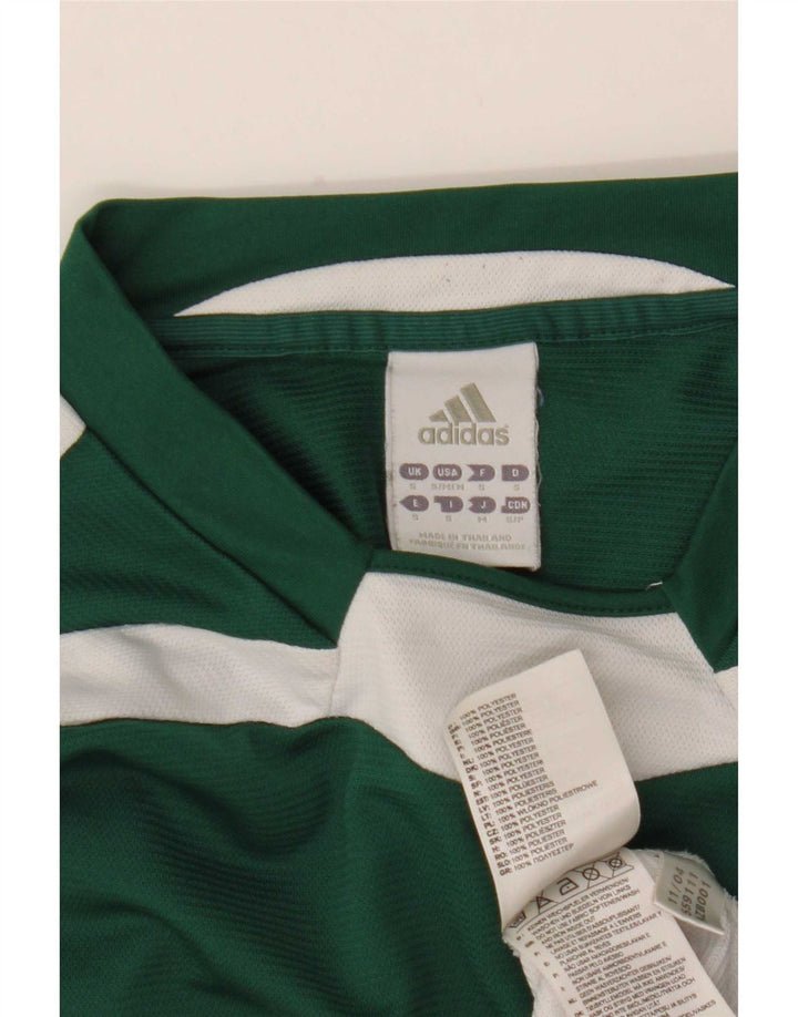 Adidas Hommes Climalite Haut à manches longues Petit Vert Colorblock Polyester